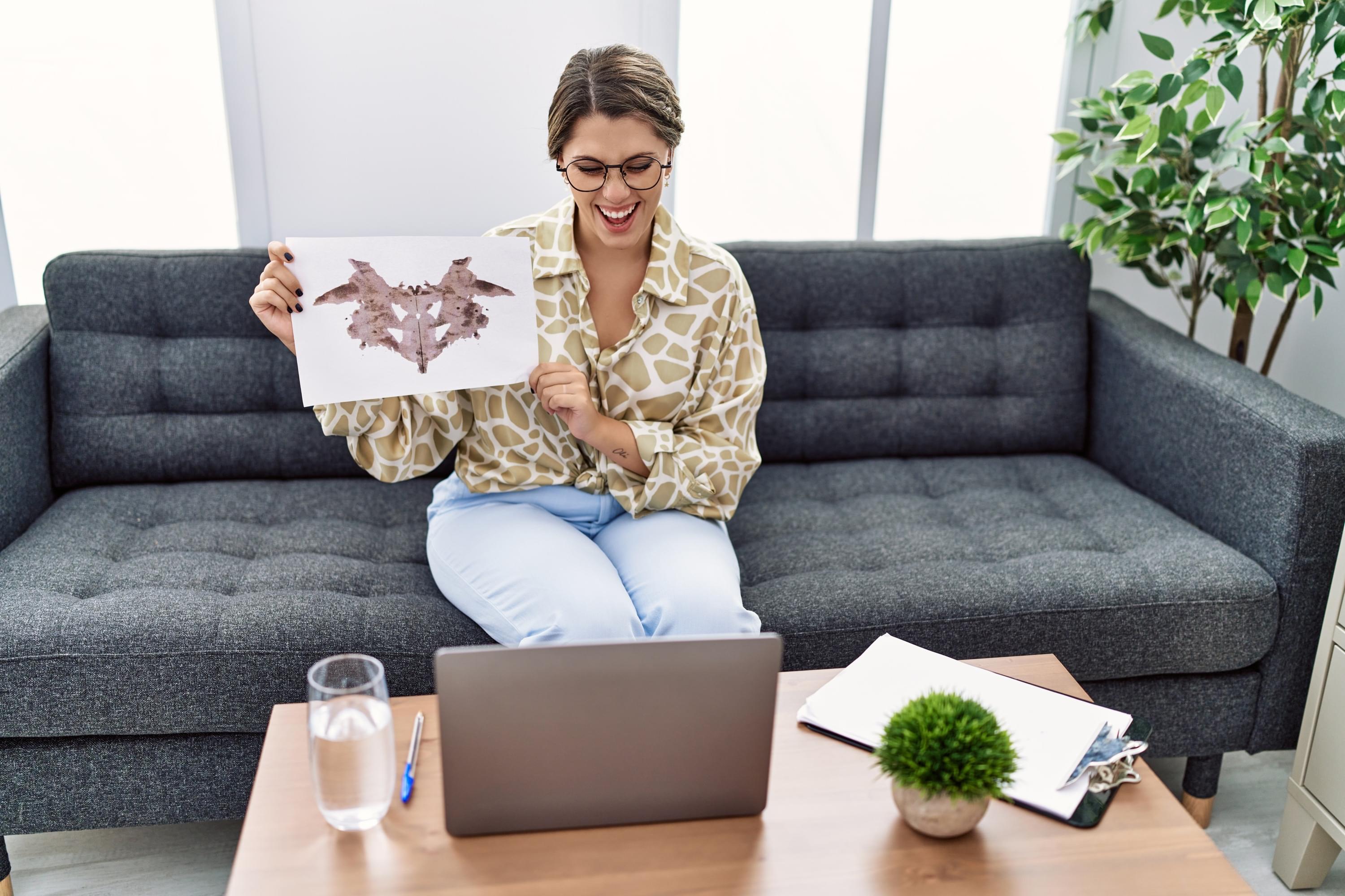 woman showing psychological tests
